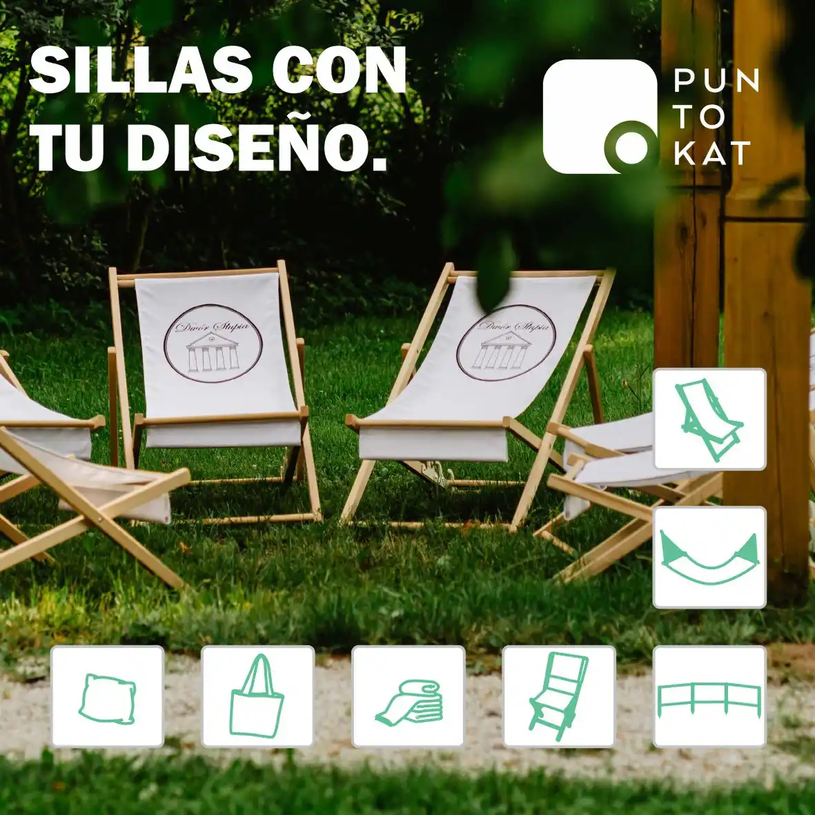 Sillas y hamacas personalizadas para eventos, restaurantes, terrazas